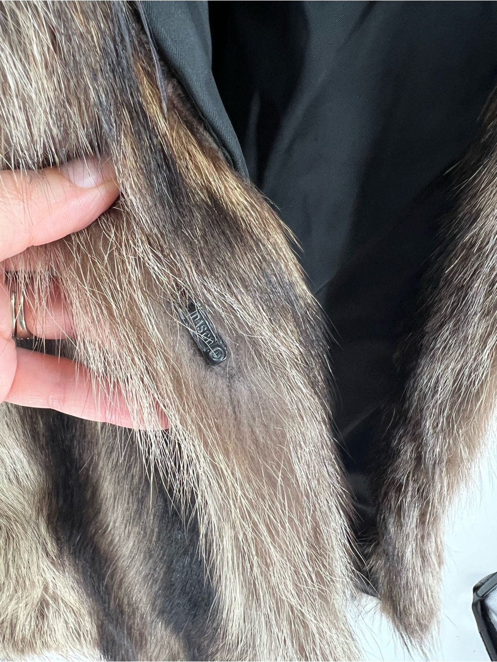 Leah’s New Rochelle Genuine Fur Coat Brown Gray Full Length Long Sleeve Vintage - Picture 5 of 10